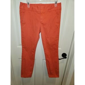 J Crew Pants Womens 6 Orange Andie Chino Crop Skinny Leg Mid Rise Stretch